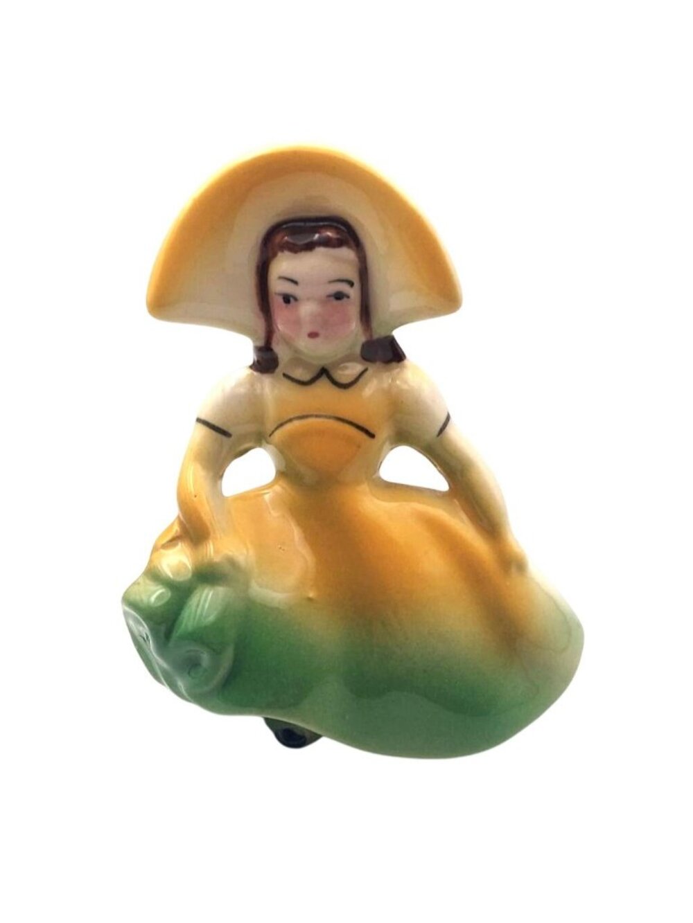 Vintage Mid-Century Southern Belle Ceramic Planter MCM Vase Dutch Girl 50s